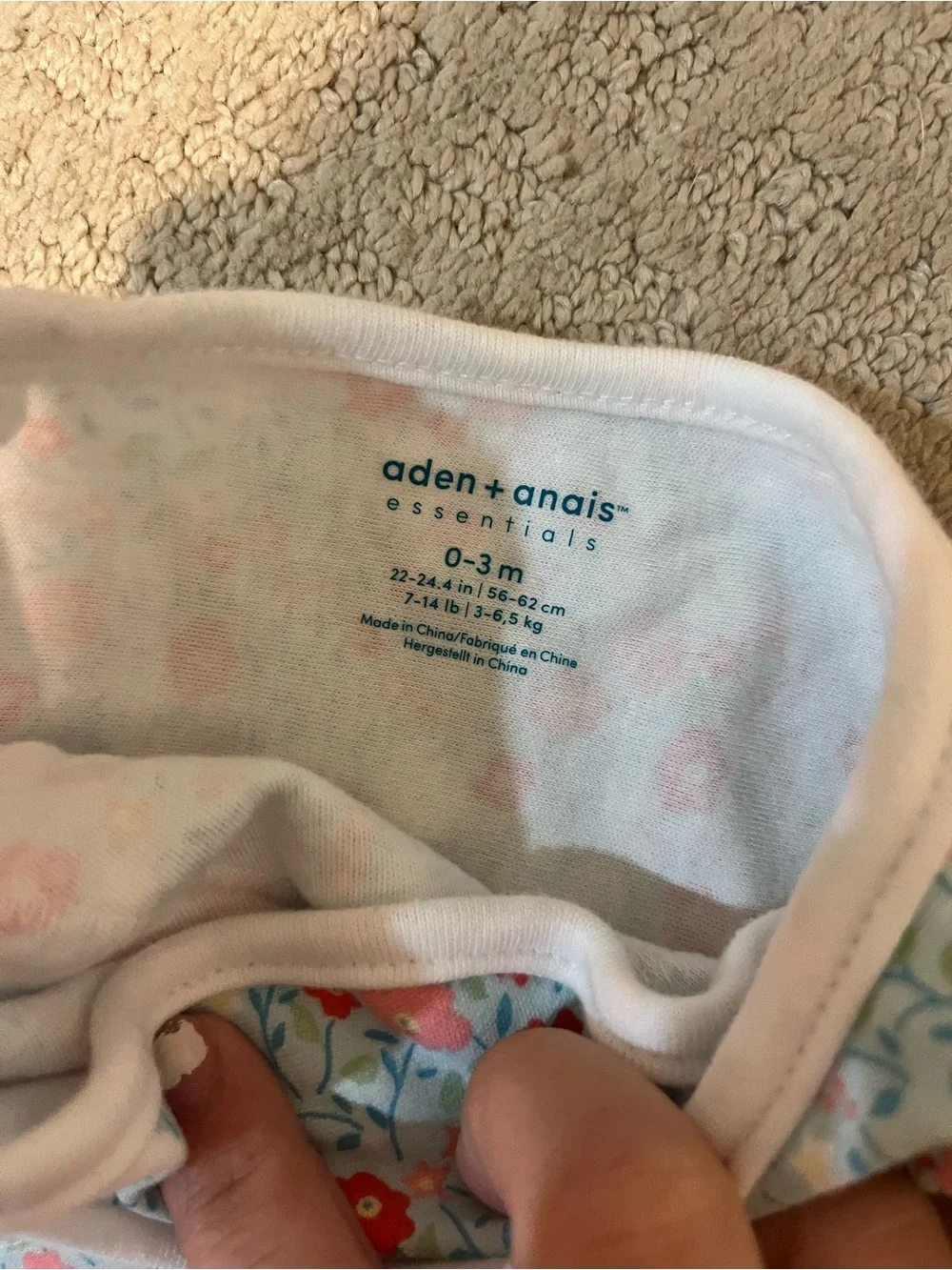NWOT aden + anais pink, aqua floral and cream swaddle sleep sacks